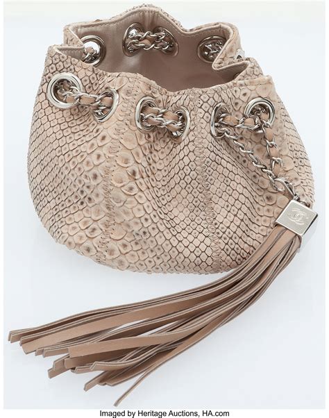 chanel python bag white|chanel python drawstring bag.